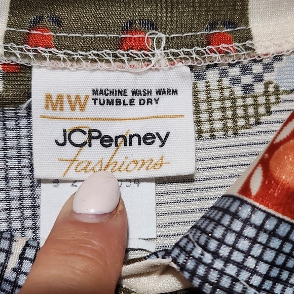 Vintage Button Up Shirt Womens Large Tall Village Scene Folk Cottagecore Retro - Picture 4 of 10